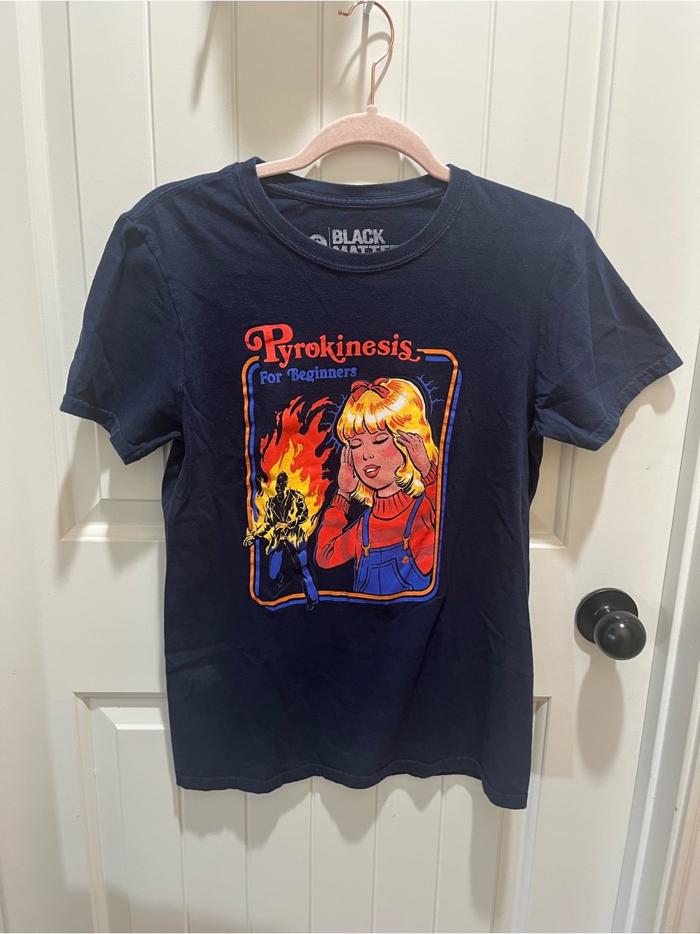 Threadless Steven Rhodes Pyrokinesis for Beginners Navy Blue T-Shirt - S